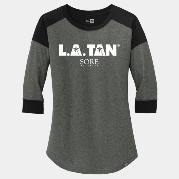 LA Tan Women's 3/4 Sleeve Raglan Tee Thumbnail
